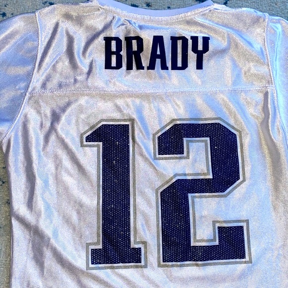 NFL Tops - NFL team apparel girls size large - patriots Brady 12